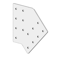 ALUMINUM PROFILE STAIR CONNECTING PLATE<br>45 DEGREE PLATE FOR 45MM X 180MM PROFILE